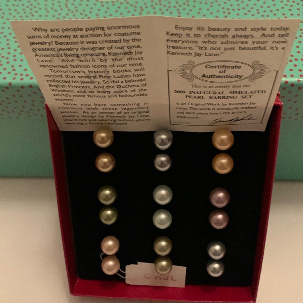 Vintage Kenneth Jay Lane Faux Pearl Stud Earrings